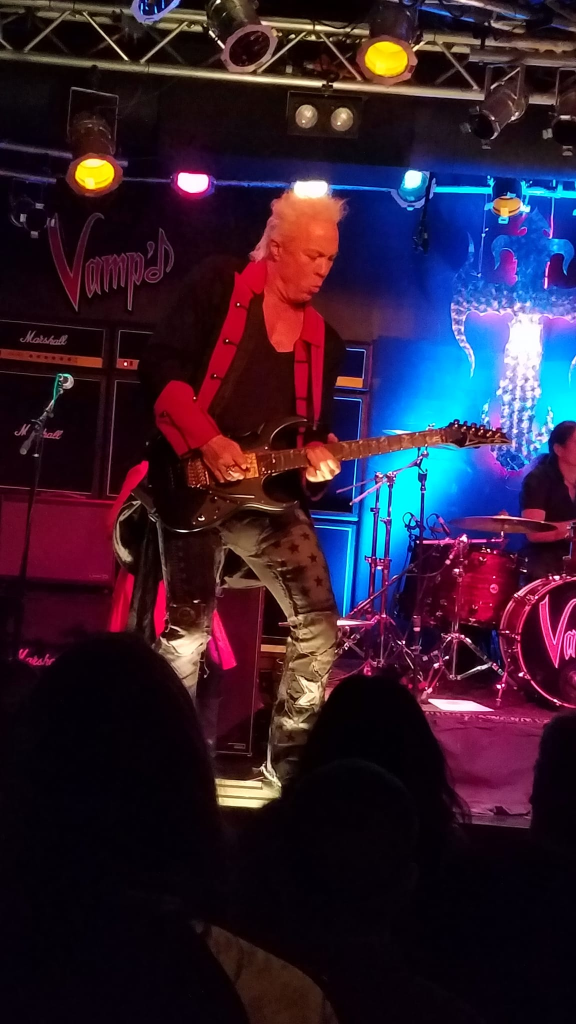 Robbie Boyette onstage with Heart Benatar in Las Vegas
